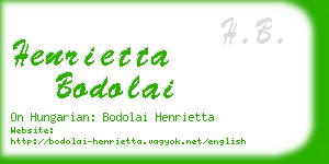 henrietta bodolai business card